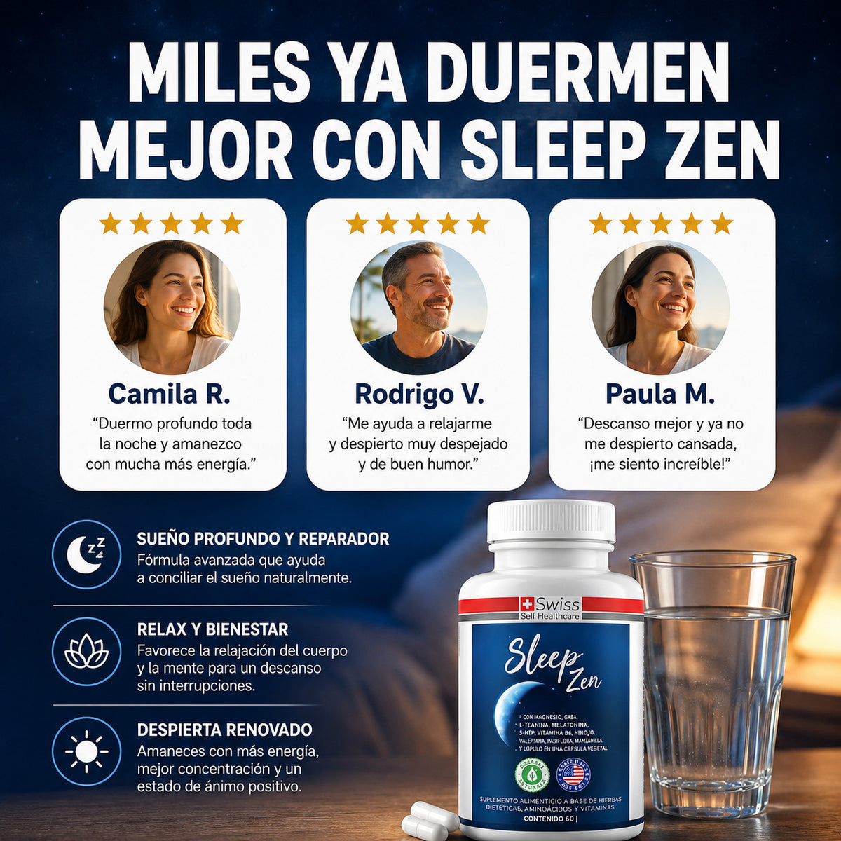 Noches tranquilas, sueño profundo y mañanas con energía